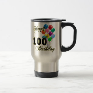 Glückliche 100. Geburtstags-Geschenke und Reisebecher