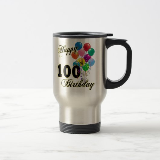Glückliche 100. Geburtstags-Geschenke und Reisebecher (Rechts)