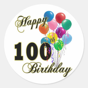 Glückliche 100. Geburtstags-Geschenke und Runder Aufkleber