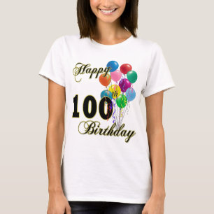 Glückliche 100. Geburtstags-Geschenke und T-Shirt