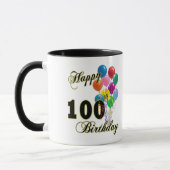 Glückliche 100. Geburtstags-Geschenke und Tasse (Links)