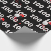 Glückliche 100. Geburtstagsballons Geschenkpapier (Ecke)