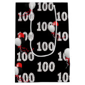 Glückliche 100. Geburtstagsballons Mittlere Geschenktüte (Rückseite)