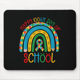Glückliche 100. Schultage - Autismus Puzzle Ribbon Mousepad