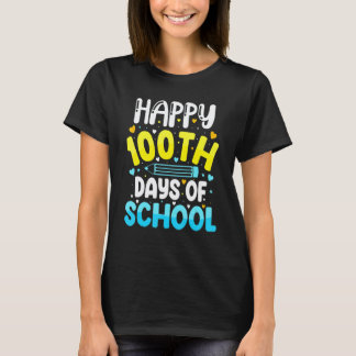 Glückliche 100 Schultage Kinder Lehrer Schüler 100 T-Shirt