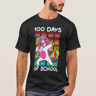 Glückliche 100 Schultage Mädchen Dabbing Einhorn T T-Shirt