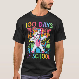 Glückliche 100 Schultage Mädchen Einhorn Lehrer St T-Shirt