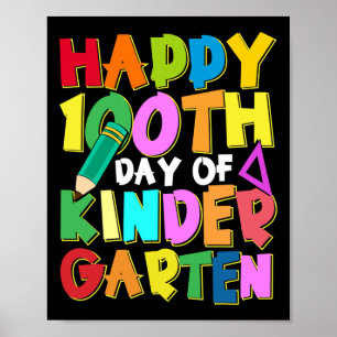 Glückliche 100 Tage Kindergarten Kinder 100 Tage S Poster