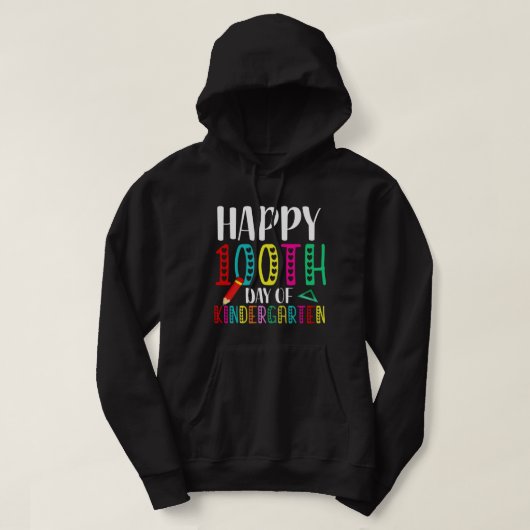 glückliche 100 Tage Kindergartenschule Hoodie (Design vorne)