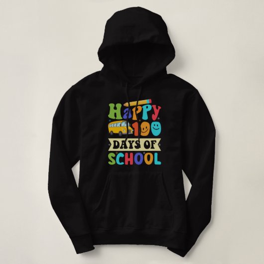 glückliche 100 Tage Schulbusschule Hoodie (Design vorne)