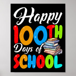 Glückliche 100 Tage Schule Kinder Lehrer Männer Fr Poster