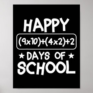 Glückliche 100 Tage Schule Mathematik Gleichung 10 Poster