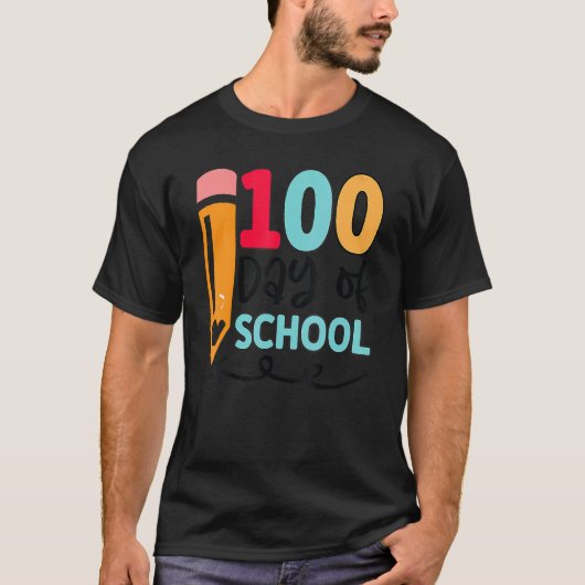 Glückliche 100 Tage Schuljunge Mädchen Kindergarte T-Shirt (Vorderseite)