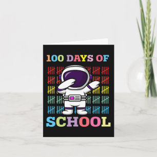 Glückliche 100 Tage Schulkinder, die Astronaut abs Karte