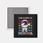 Glückliche 100 Tage Schulkinder, die Astronaut abs Magnet (Vorderseite/Rückseite)