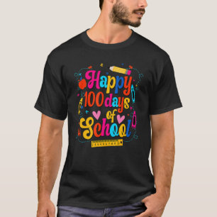 Glückliche 100 Tage Schulleben Lehrer Leben Schüle T-Shirt