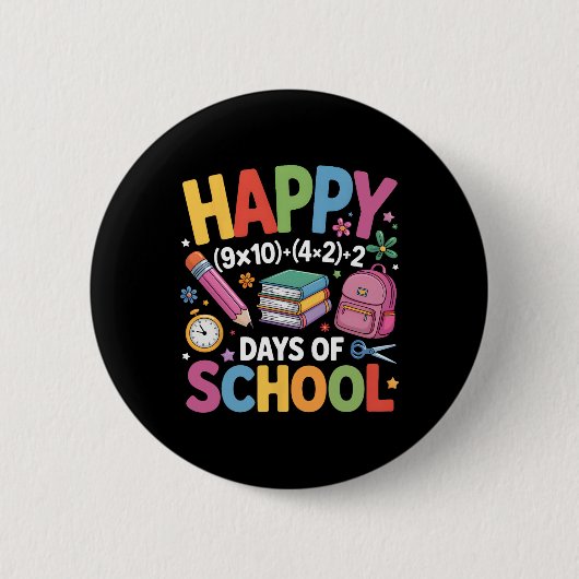 Glückliche 100 Tage Schulmathematik-Gleichung 100. Button (Vorderseite)