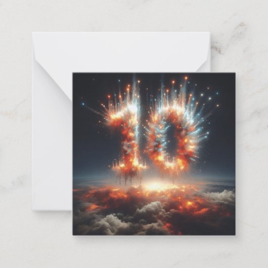 Glückliche 10. B-Day Grußkarte Mitteilungskarte (Vorderseite)