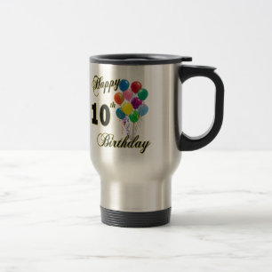 Glückliche 10. Geburtstags-Geschenke und Reisebecher