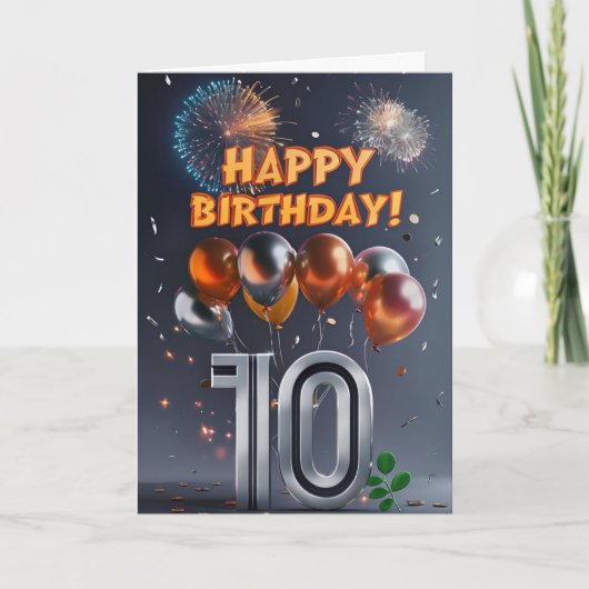 Glückliche 10. Geburtstagskarte Karte (Vorderseite)