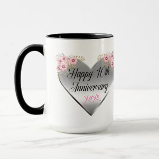 Glückliche 10. Hochzeitstag Zwei-Töne-Tasse 15 oz Tasse