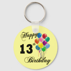 Glückliche 13. Geburtstags-Geschenke und Schlüsselanhänger