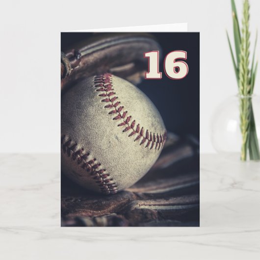 Glückliche 16. Geburtstag Baseball Grußkarte Karte (Vorderseite)