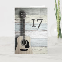 Glückliche 17. Geburtstags Gitarrenmusiker Grußkar