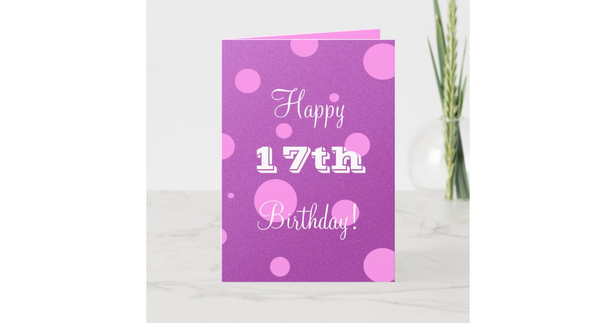 Glückliche 17. GeburtstagsKarte für Mädchen Karte Zazzle.de