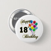 Glückliche 18. Geburtstags-Geschenke Button (Vorne & Hinten)