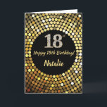 Glückliche 18. Geburtstagskarte Black and Gold Gli Karte<br><div class="desc">Glückliche 18. Geburtstagskarte Black and Gold Glitzer Card mit personalisiertem Namen.Für weitere Anpassungen klicken Sie bitte auf die Schaltfläche "Anpassen" und verwenden Sie unser Designwerkzeug,  um diese Vorlage zu ändern.</div>