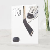 Glückliche 19. Geburtstag Eishockey Grußkarte Karte (Vorderseite)