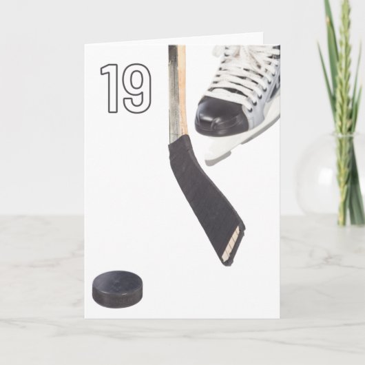 Glückliche 19. Geburtstag Eishockey Grußkarte Karte (Vorderseite)