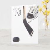 Glückliche 19. Geburtstag Eishockey Grußkarte Karte (Gelbe Blume)