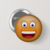 Glückliche 1 Orange Button (Vorne & Hinten)