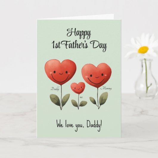 Glückliche 1. Vatertagskarte mit Gedicht, Custom Karte (Kleine Pflanze)