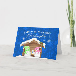 Glückliche 1. Weihnachtsenkelin Feiertagskarte
