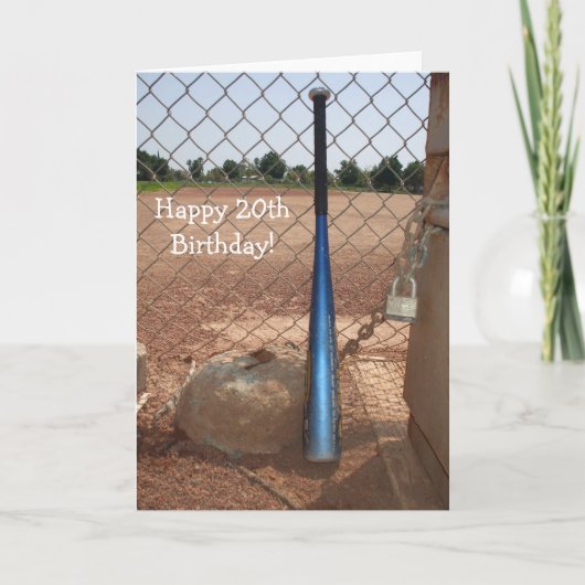 Glückliche 20. Geburtstag Baseball Bat Grußkarte Karte (Vorderseite)