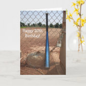 Glückliche 20. Geburtstag Baseball Bat Grußkarte Karte (Gelbe Blume)