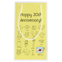 Glückliche 20. Hochzeitstag-Bag für Ihr Geschenk Kleine Geschenktüte