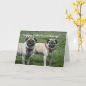 Glückliche 20-jährige Mops Grußkarte Karte (Gelbe Blume)