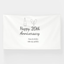 Glückliche 20. Jubiläums-Champagnerflasche Glas Na