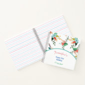 Glückliche 21. farbenfrohe Blume Geburtstag Notizblock (Innenseite)