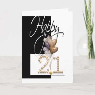 Glückliche 21. Geburtstagsballons elegant Karte