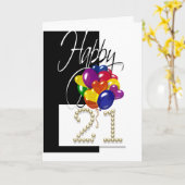 Glückliche 21. Geburtstagsballons hell Karte (Gelbe Blume)