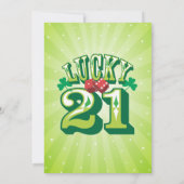 Glückliche 21 - Kundenspezifische Einladung (Rückseite)