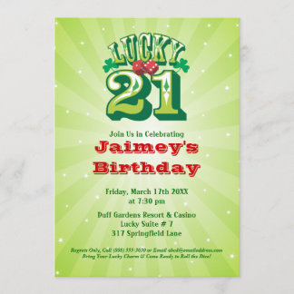 Glückliche 21 - Kundenspezifische Einladung
