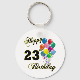 Glückliche 23. Geburtstags-Geschenke mit Ballonen Schlüsselanhänger