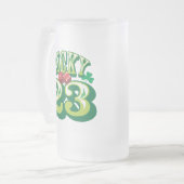 Glückliche 23 Glas-Bier-Tasse Mattglas Bierglas (Vorderseite Links)