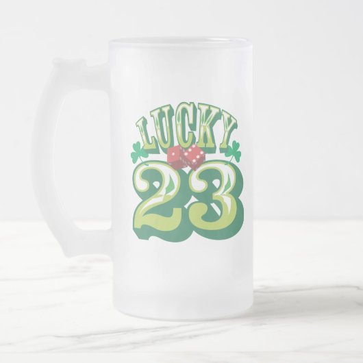 Glückliche 23 Glas-Bier-Tasse Mattglas Bierglas (Links)